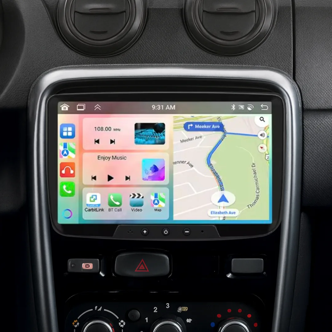 Renault Sandero, Duster, Logan, Dokker (2010–2015) – 8_ Bilradio m. Apple CarPlay Og Android Auto4gb2