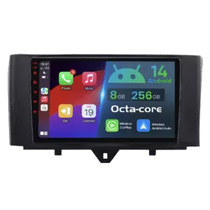Smart Fortwo 451 2011-2015 - 9″ bilradio med Apple CarPlay och Android Auto